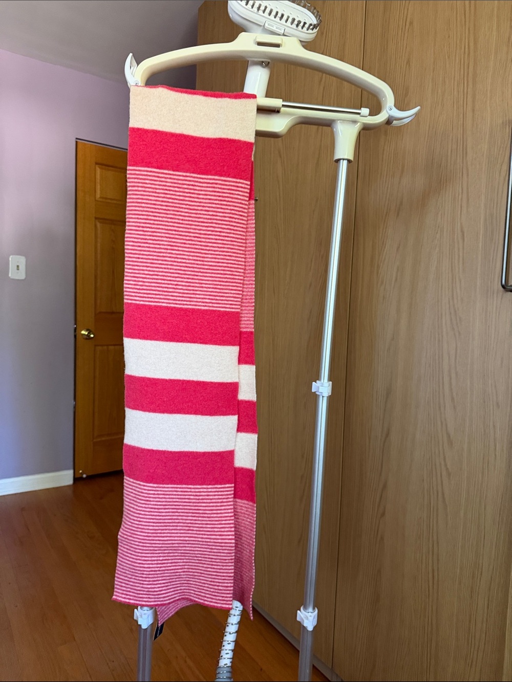 Makie Pink and Cream Striped Throw Blanket
